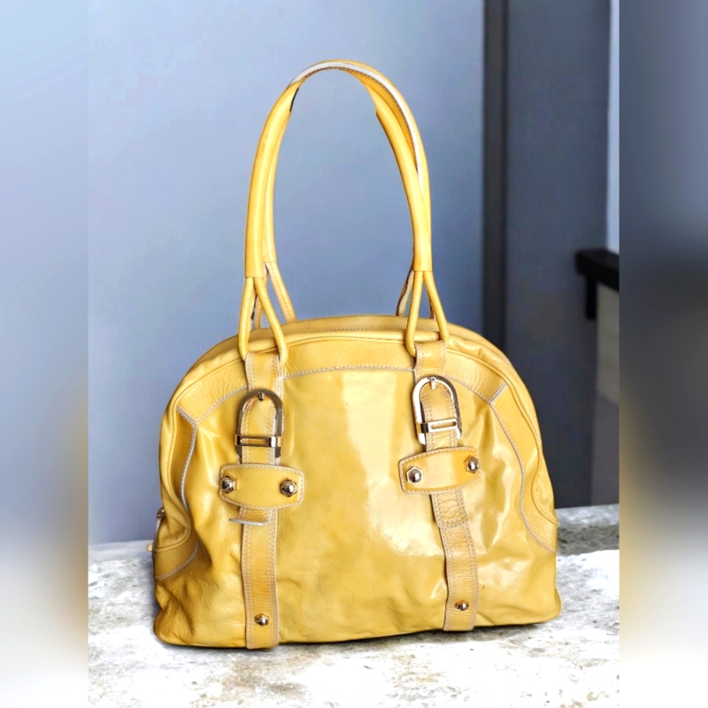 Bally Yellow Bowler Bag